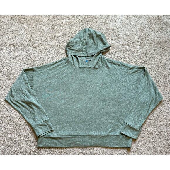 Old Navy Oversized Plush-Knit Pullover Hoodie SET OF 2 Green/Gray Women's Large - Picture 9 of 15